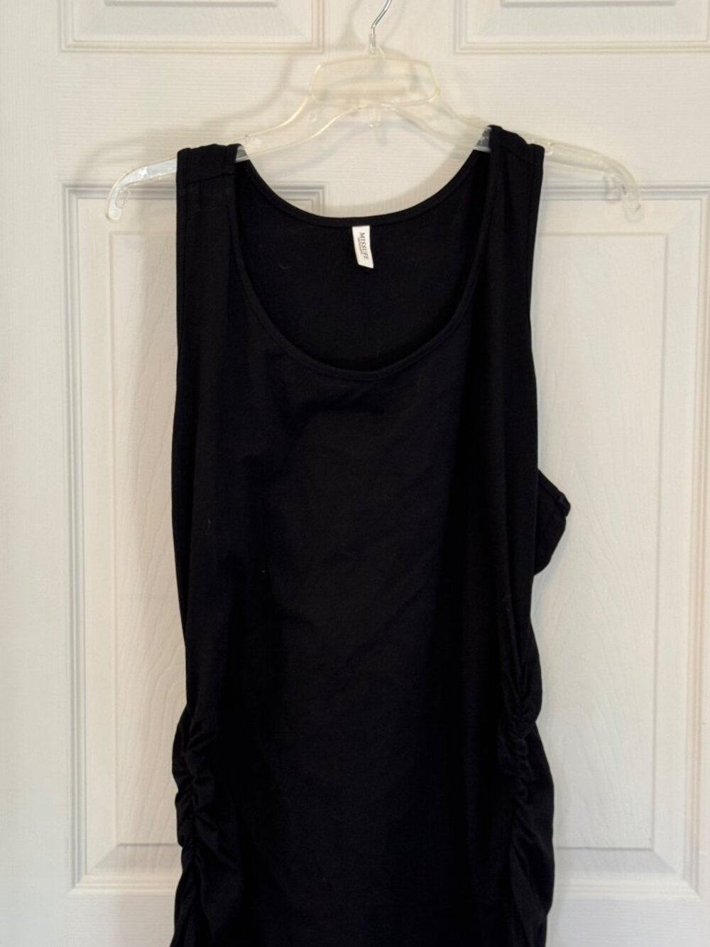 Missufe Black Sleeveless Midi Dress With Ruched Sides Jersey Knit Stretch 2XL - Picture 4 of 10